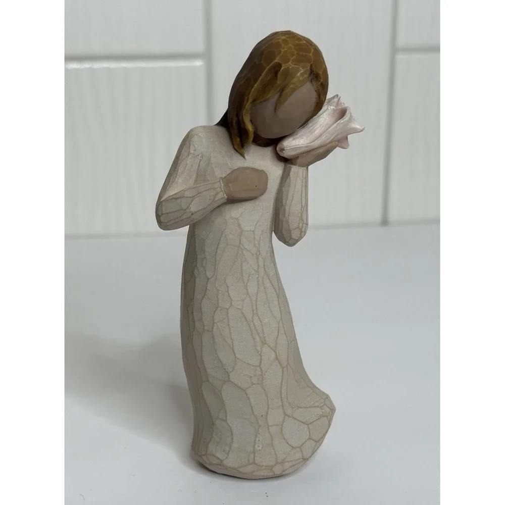 VTG Lot 4 Willow Tree Angel Figurine Demdaco Light, Happiness & Thinking Of You